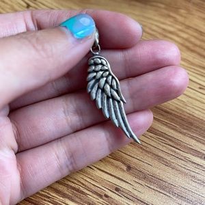 Sterling silver wing pendant